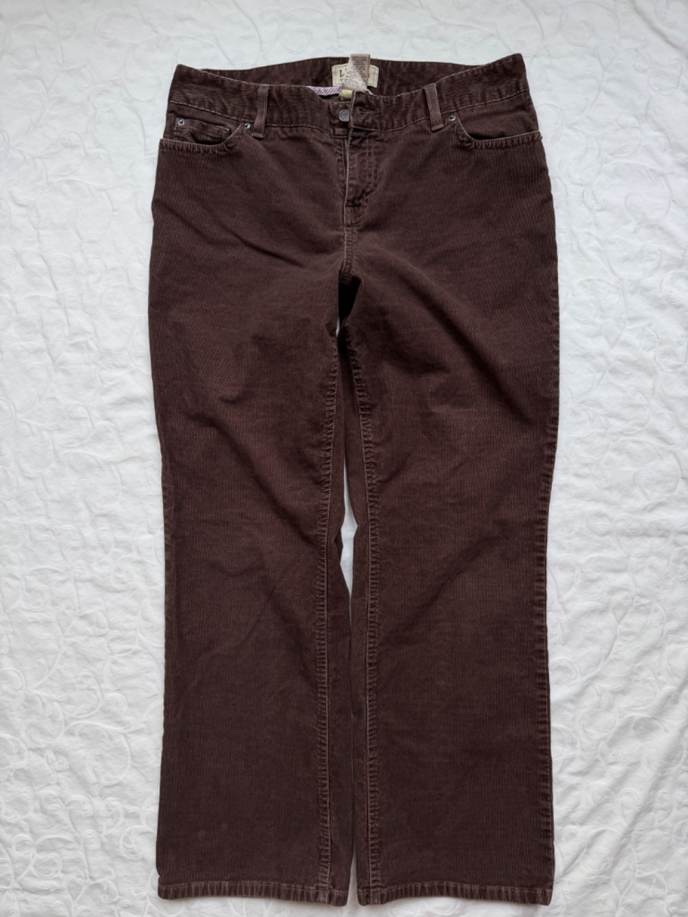 Women’s L.L. Bean Corduroy Brown Tan Purple Bundle Sz 12 - Picture 2 of 12